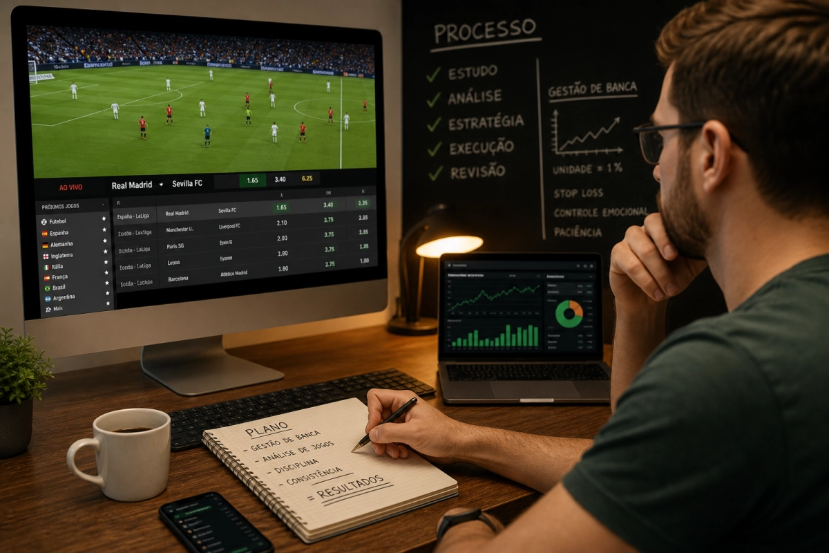 Ganhando em apostas esportivas: Guia prático para estruturar um processo focado em consistência